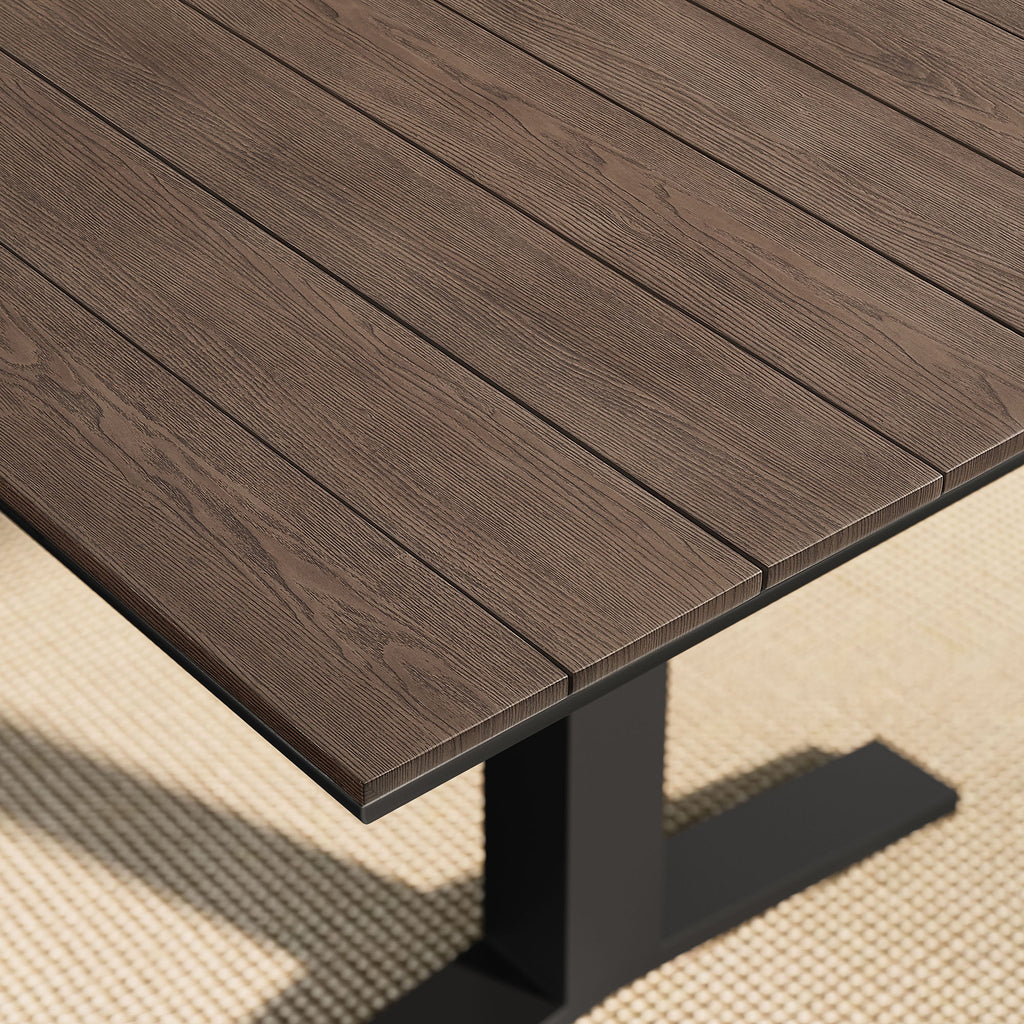 Gavelston 91" Outdoor Patio Aluminum Dining Table - Gray Wash Charcoal Gray