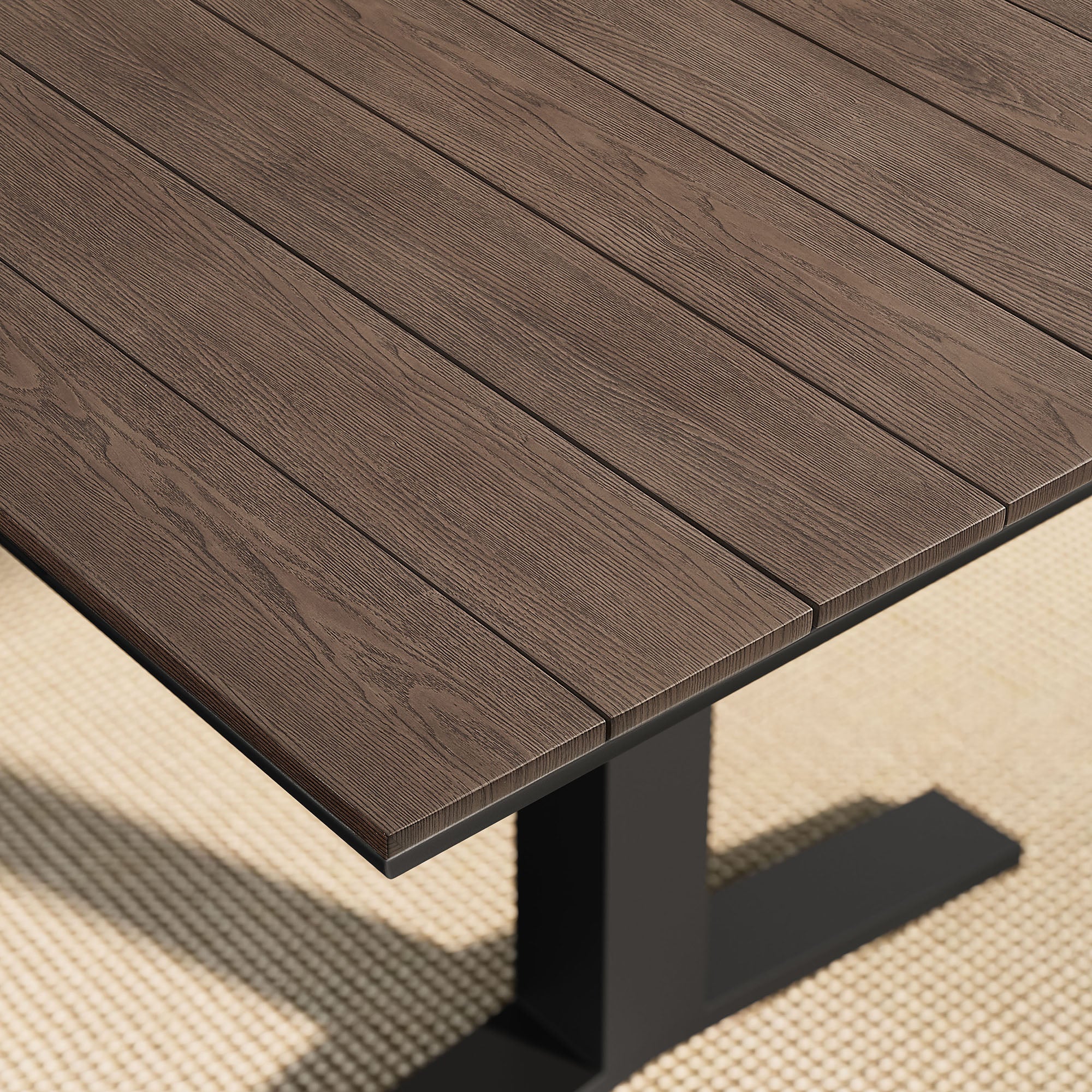 Gavelston 91" Outdoor Patio Aluminum Dining Table - Gray Wash Charcoal Gray
