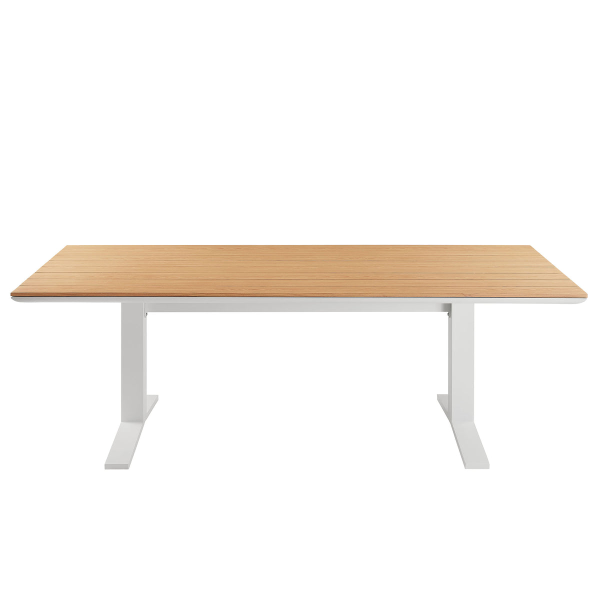 Gavelston 91" Outdoor Patio Aluminum Dining Table - Natural White