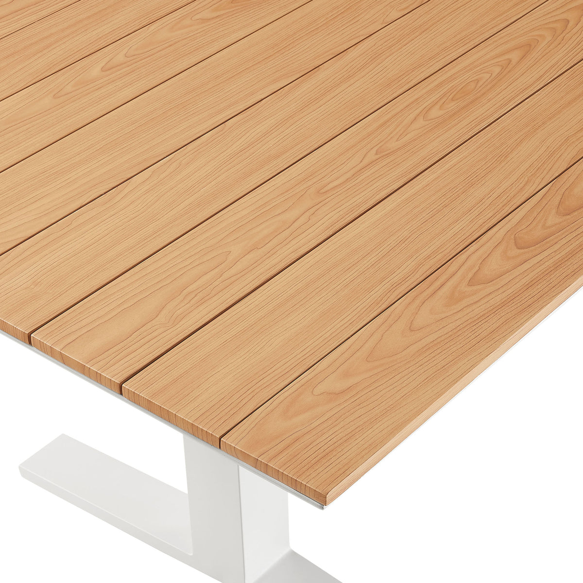 Gavelston 91" Outdoor Patio Aluminum Dining Table - Natural White