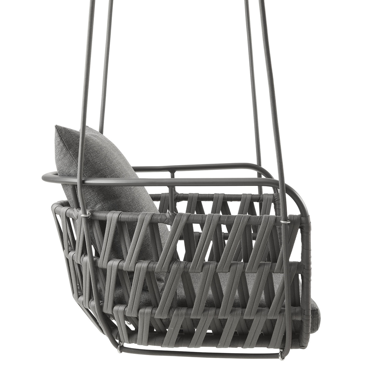 Kaliah Outdoor Patio Aluminum Swing Chair - Charcoal Charcoal