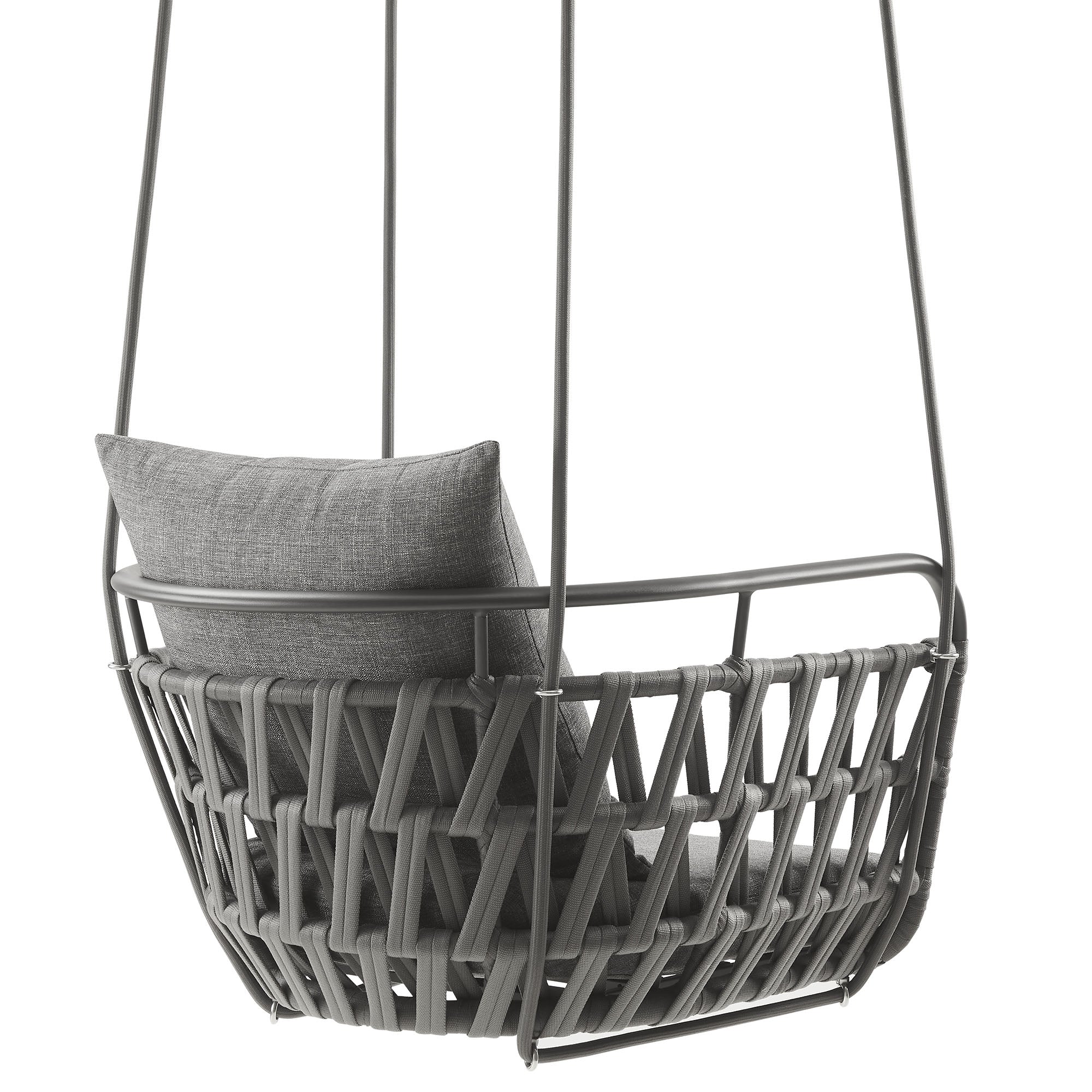 Kaliah Outdoor Patio Aluminum Swing Chair - Charcoal Charcoal