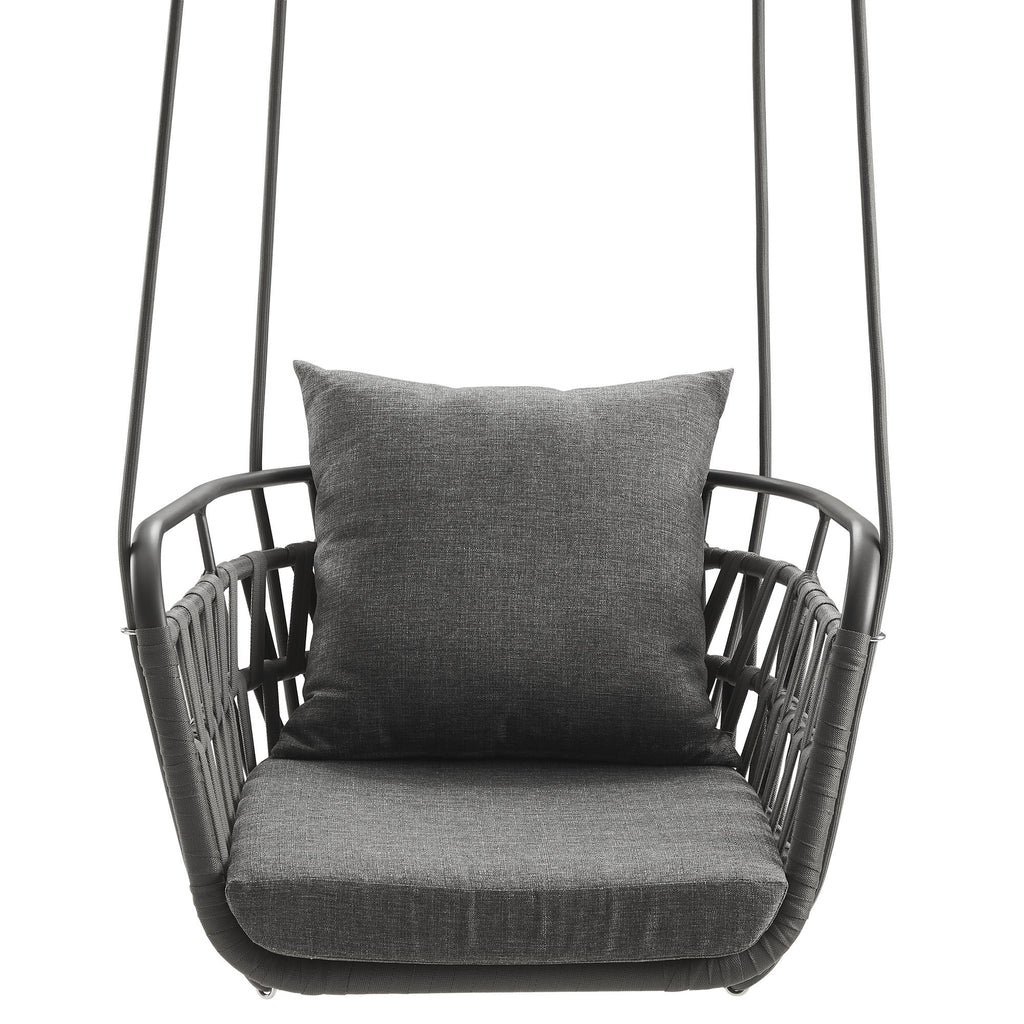 Kaliah Outdoor Patio Aluminum Swing Chair - Charcoal Charcoal