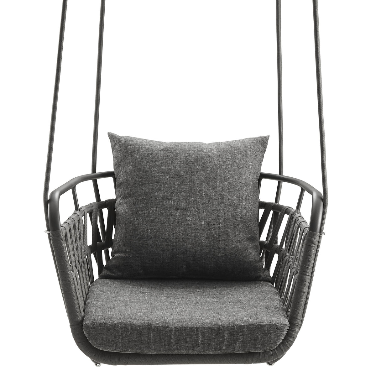 Kaliah Outdoor Patio Aluminum Swing Chair - Charcoal Charcoal
