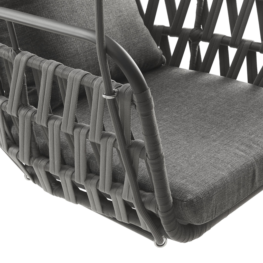 Kaliah Outdoor Patio Aluminum Swing Chair - Charcoal Charcoal
