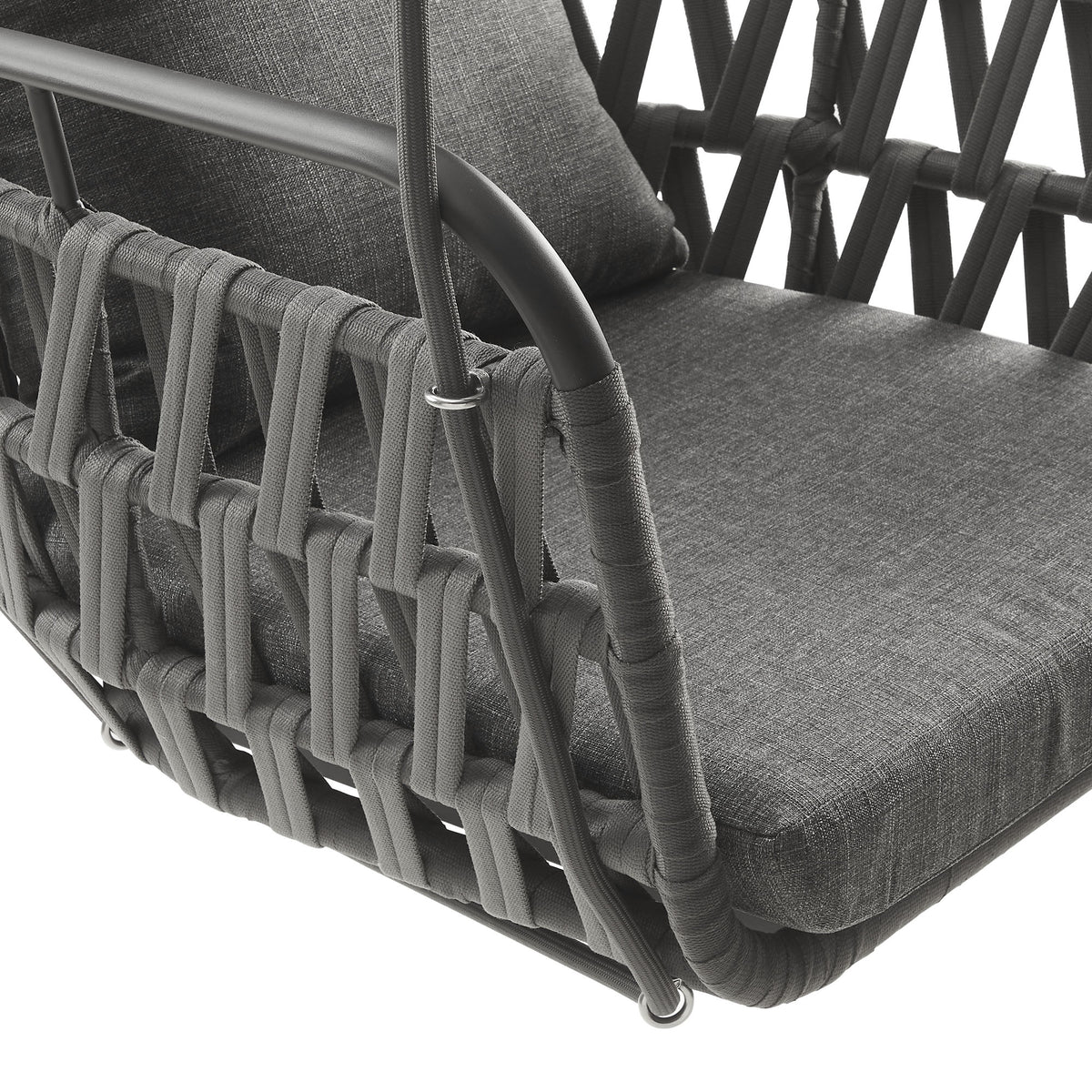 Kaliah Outdoor Patio Aluminum Swing Chair - Charcoal Charcoal