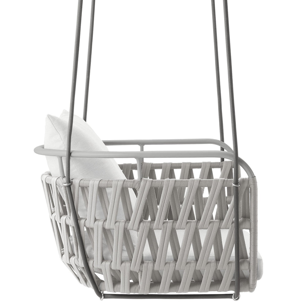 Kaliah Outdoor Patio Aluminum Swing Chair - Light Gray White