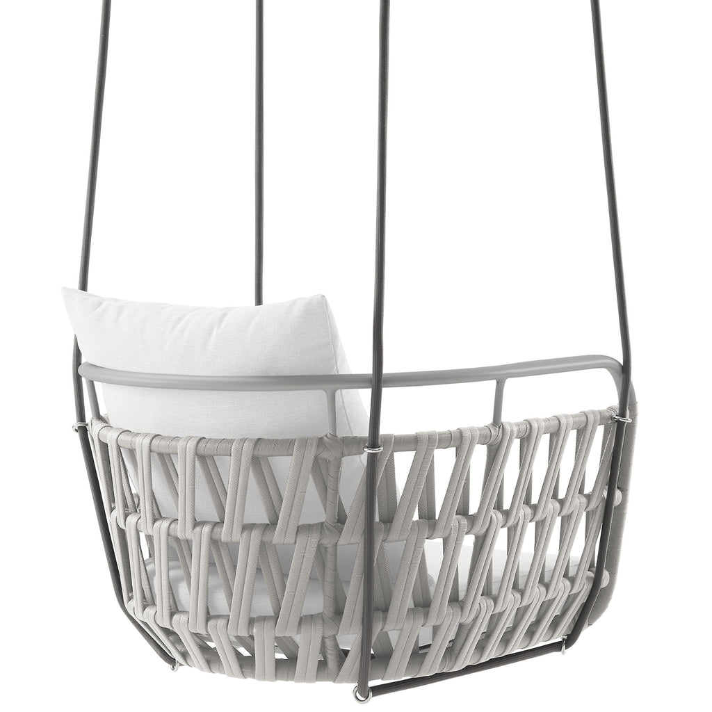 Kaliah Outdoor Patio Aluminum Swing Chair - Light Gray White
