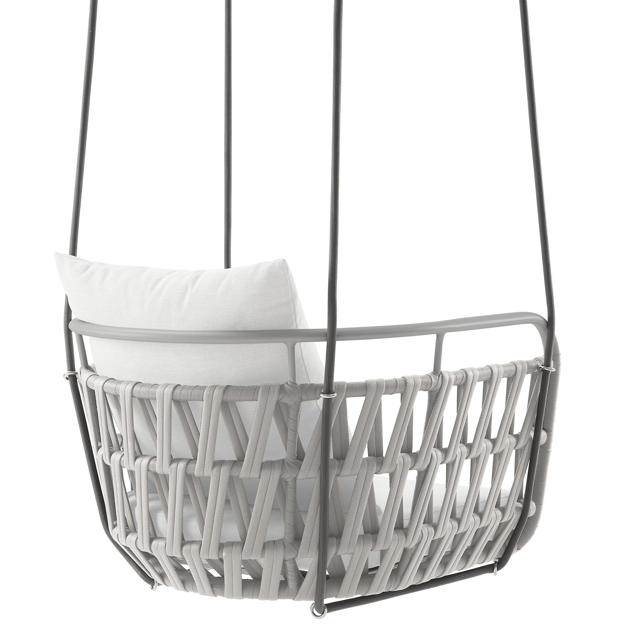 Kaliah Outdoor Patio Aluminum Swing Chair - Light Gray White