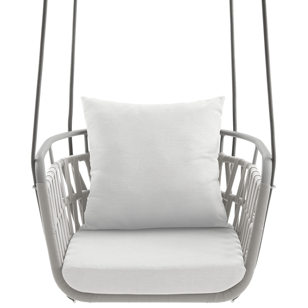 Kaliah Outdoor Patio Aluminum Swing Chair - Light Gray White