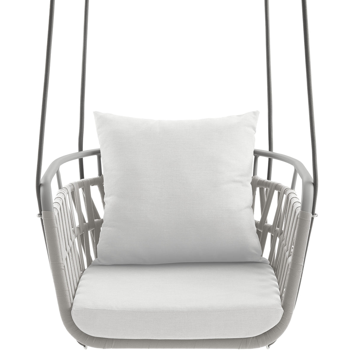 Kaliah Outdoor Patio Aluminum Swing Chair - Light Gray White