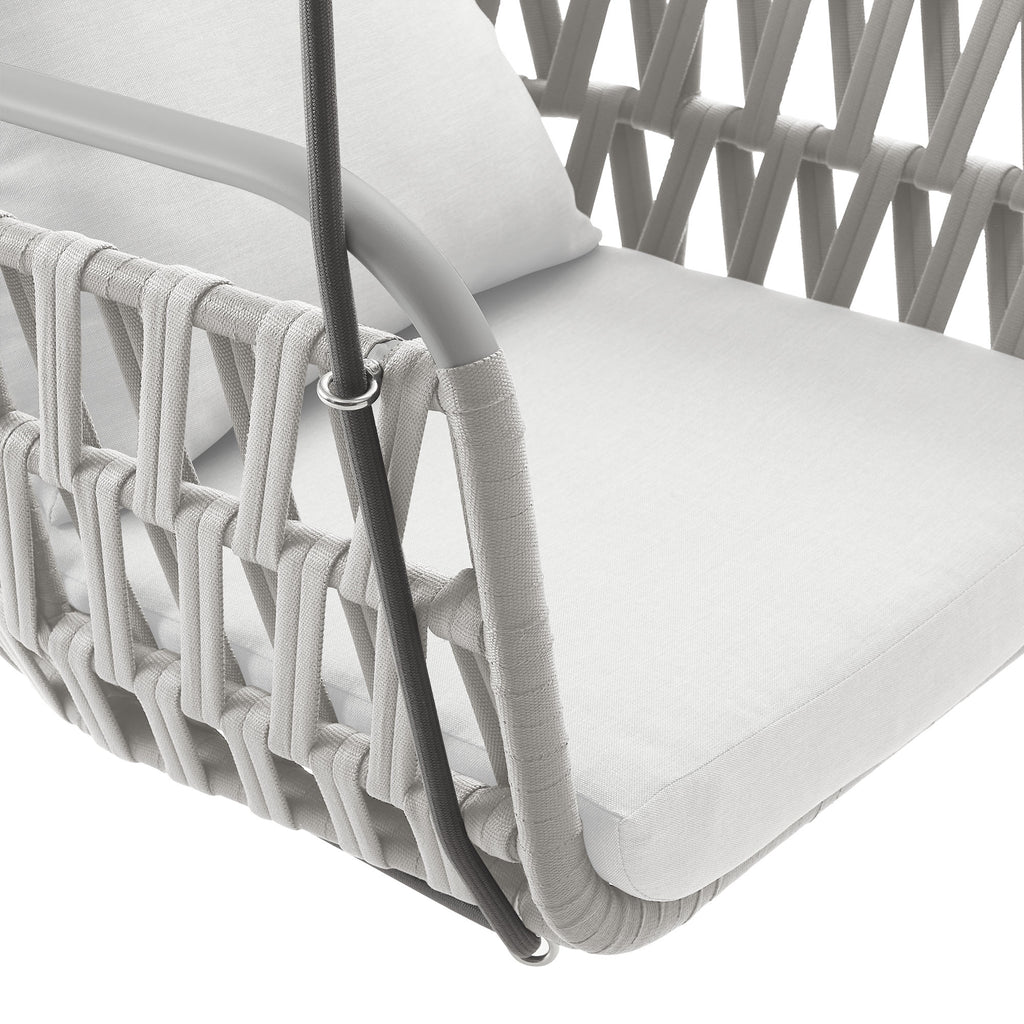 Kaliah Outdoor Patio Aluminum Swing Chair - Light Gray White