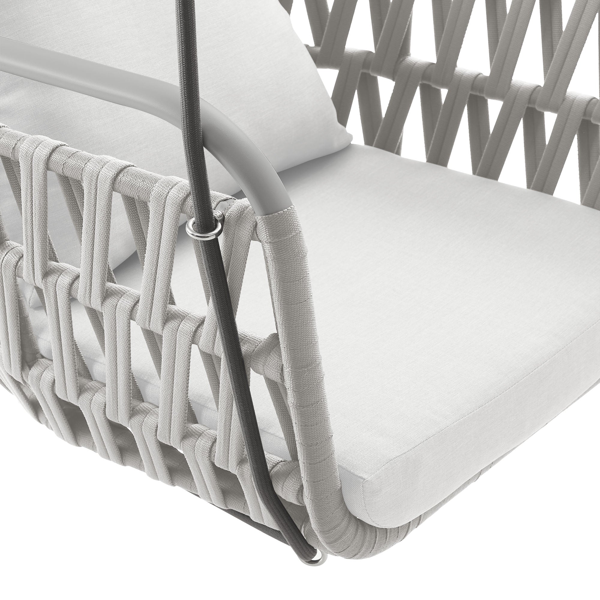 Kaliah Outdoor Patio Aluminum Swing Chair - Light Gray White