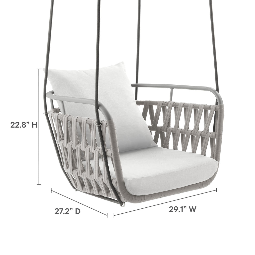 Kaliah Outdoor Patio Aluminum Swing Chair - Light Gray White