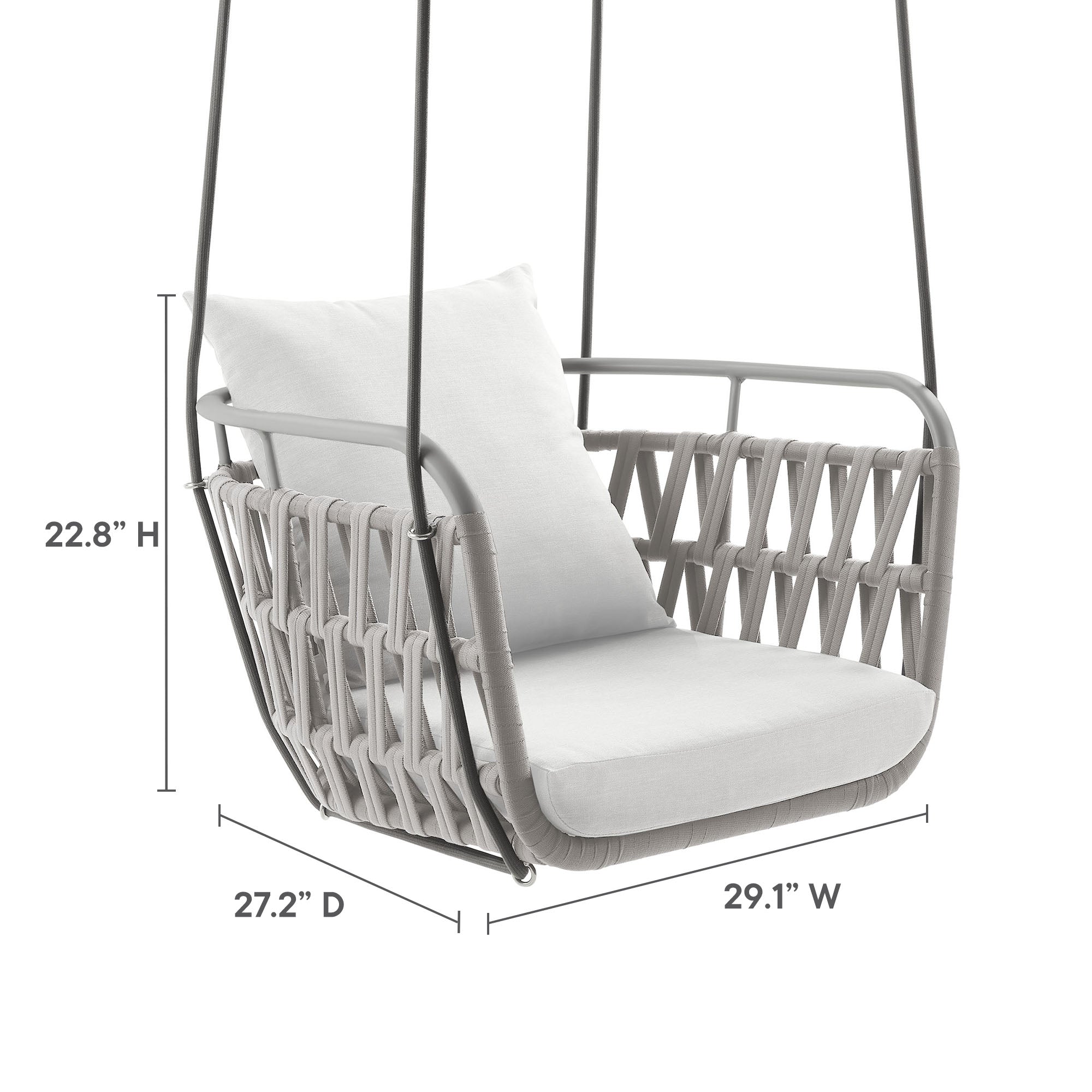Kaliah Outdoor Patio Aluminum Swing Chair - Light Gray White