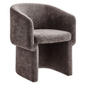 Verity Barrel Back Chenille Dining Armchair - Chocolate Brown