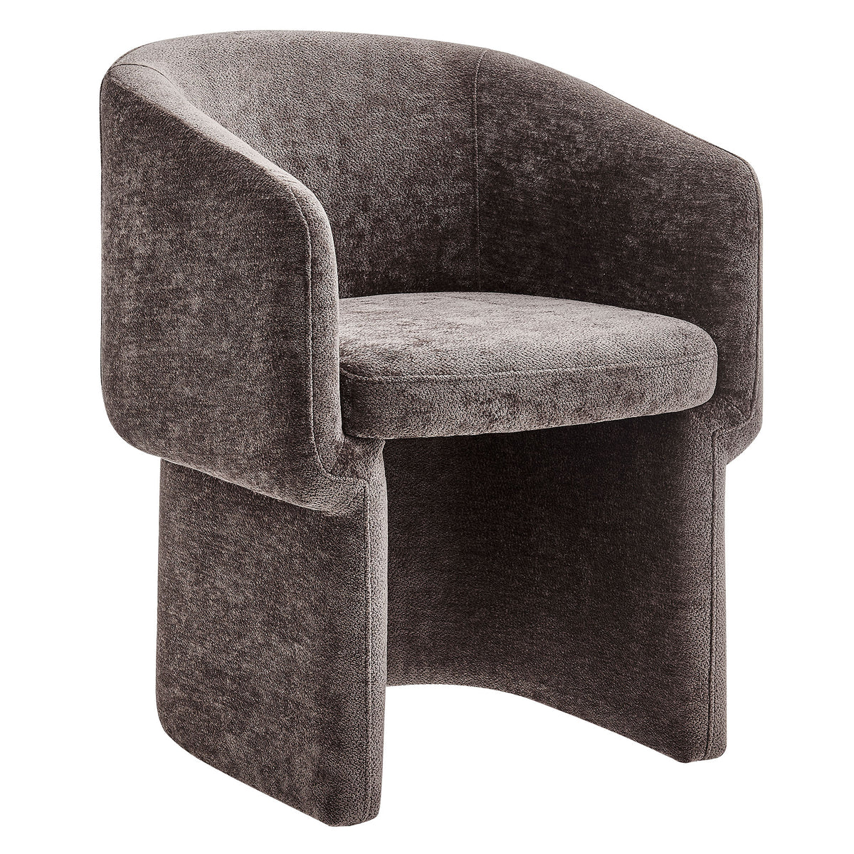 Verity Barrel Back Chenille Dining Armchair - Chocolate Brown