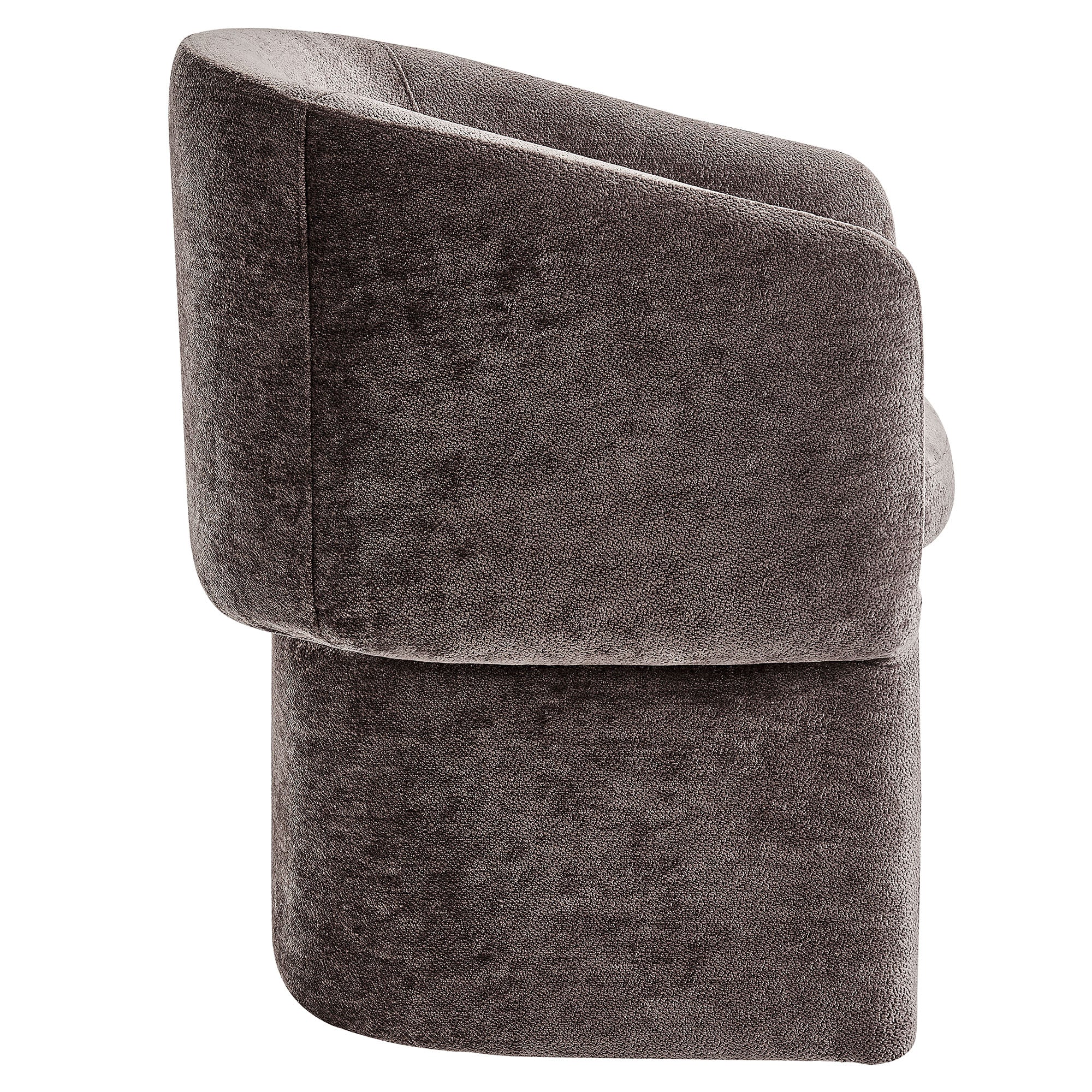 Verity Barrel Back Chenille Dining Armchair - Chocolate Brown