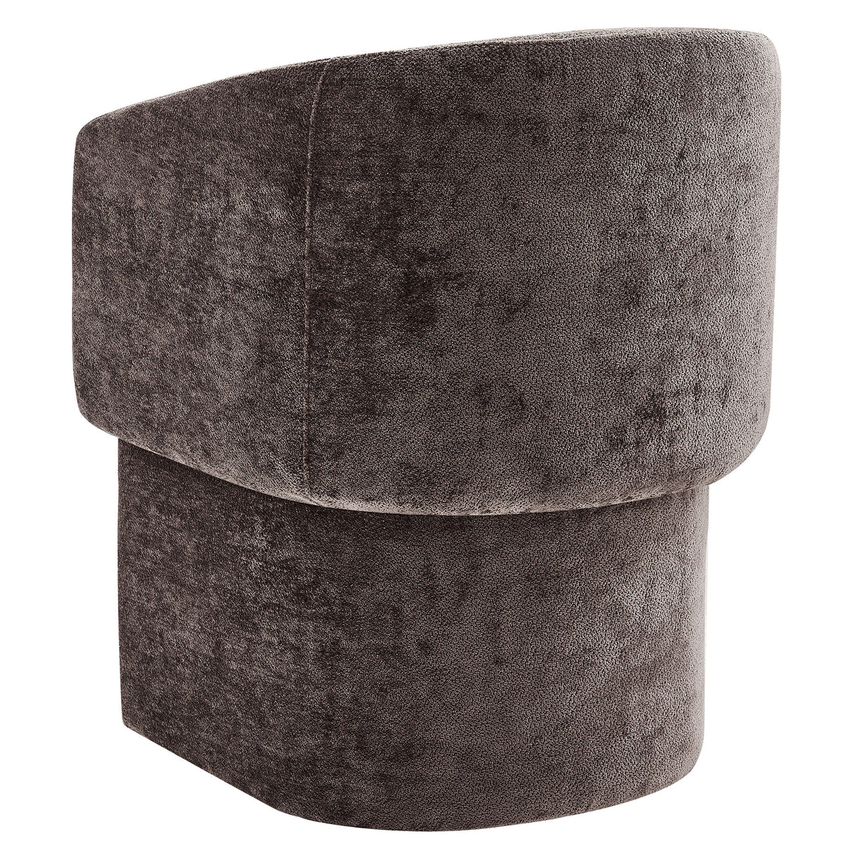 Verity Barrel Back Chenille Dining Armchair - Chocolate Brown