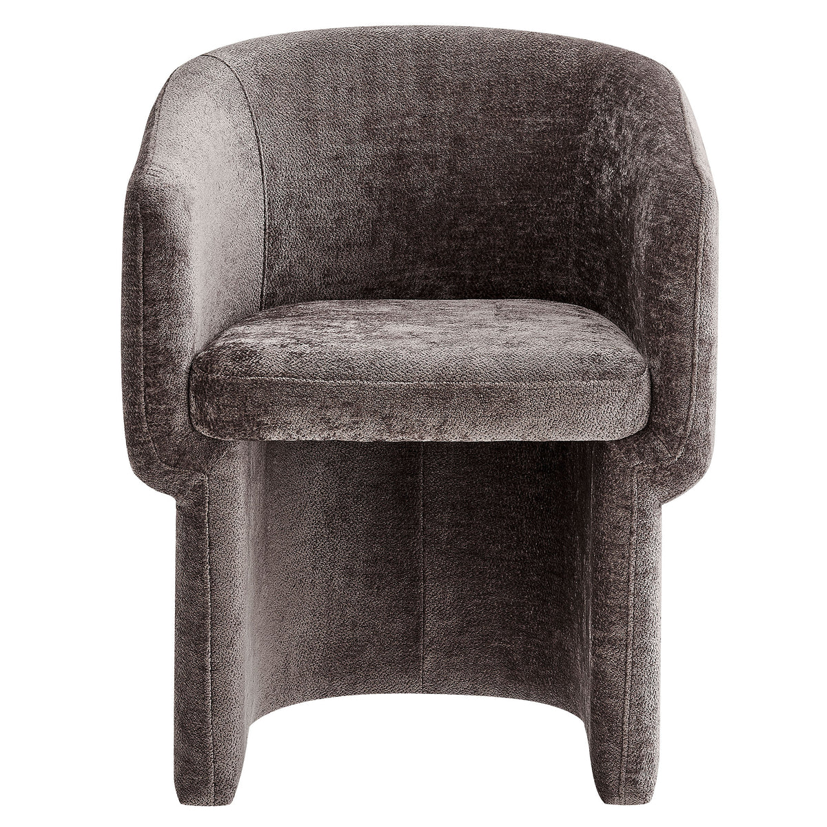 Verity Barrel Back Chenille Dining Armchair - Chocolate Brown