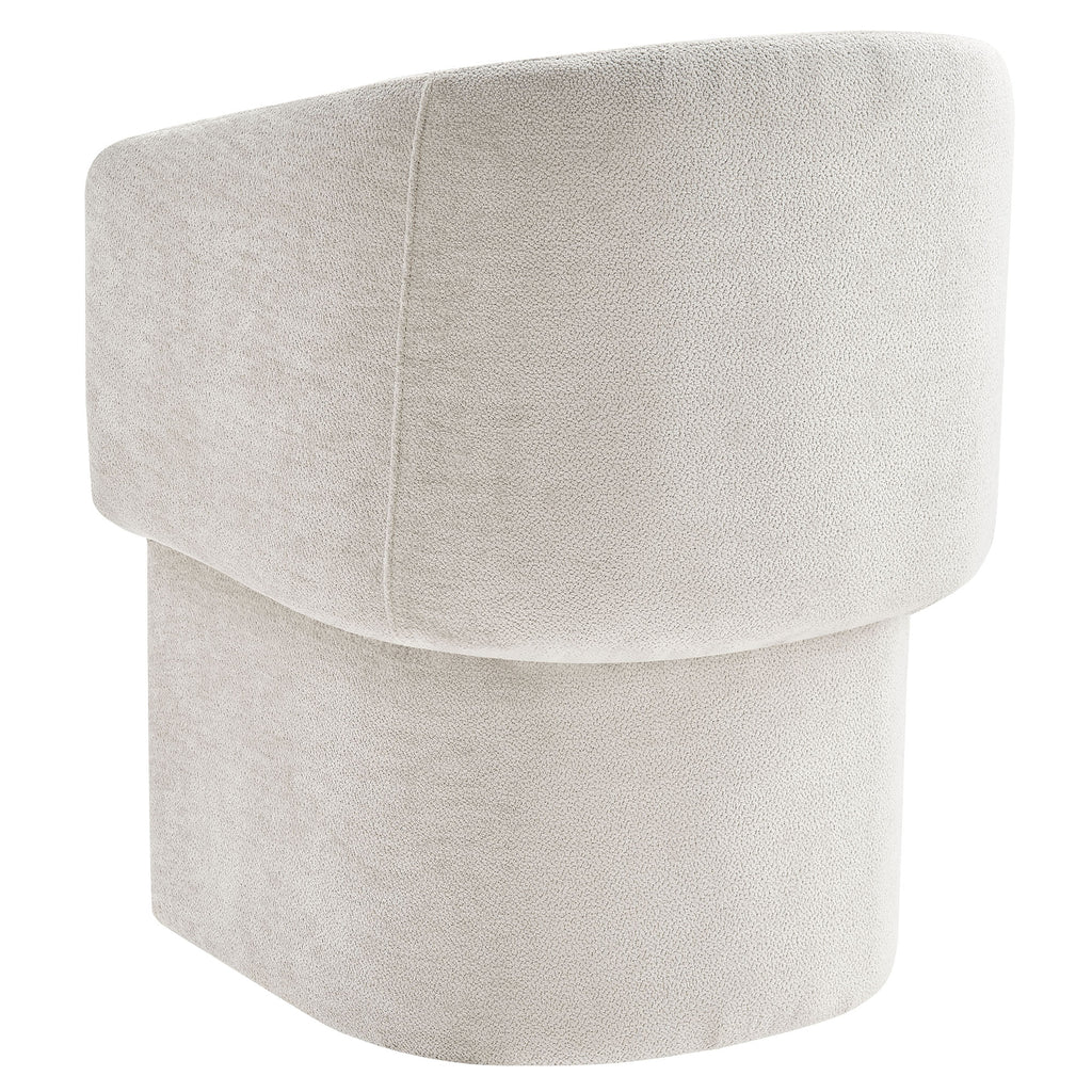 Verity Barrel Back Chenille Dining Armchair - Ivory