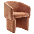 Verity Barrel Back Chenille Dining Armchair - Rust
