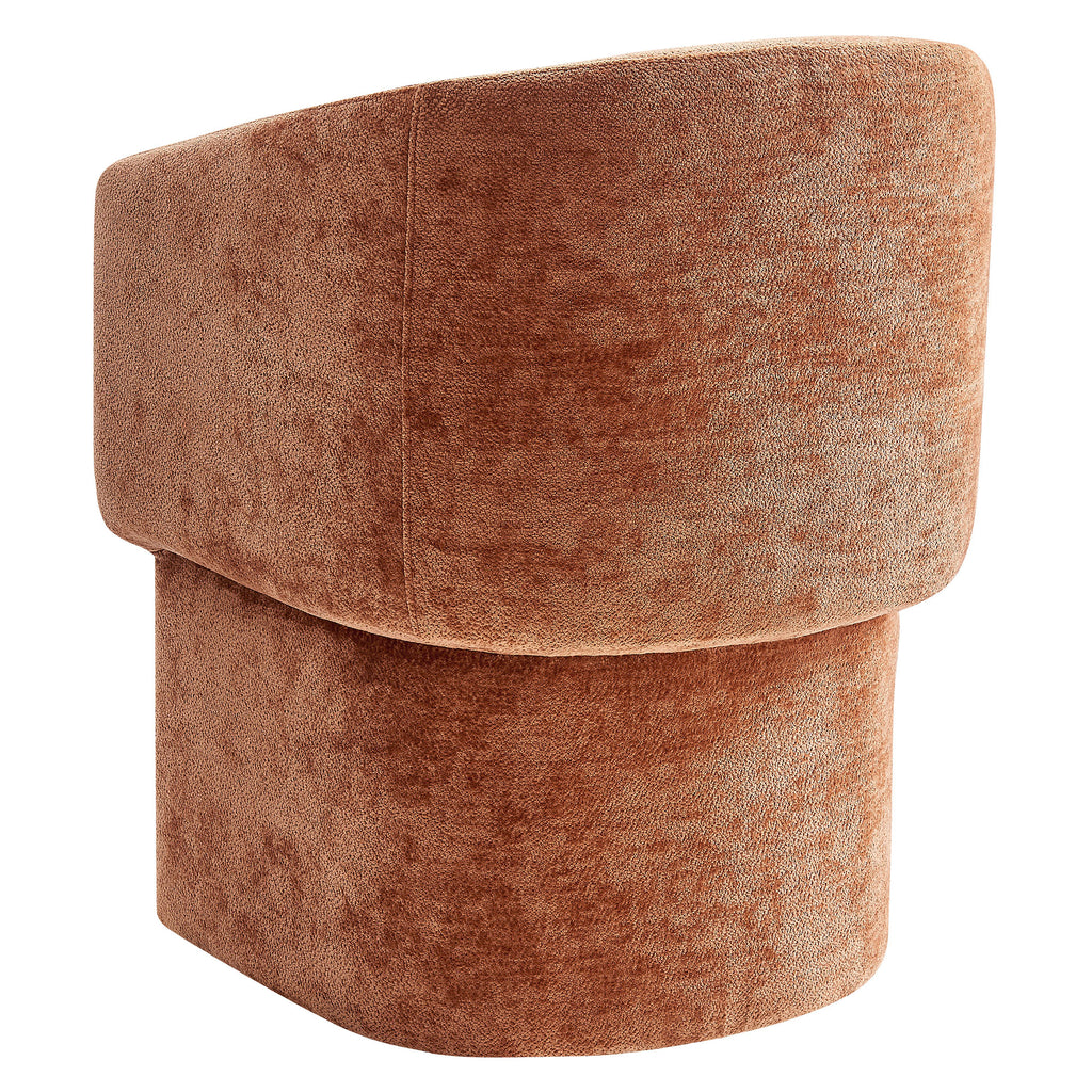Verity Barrel Back Chenille Dining Armchair - Rust