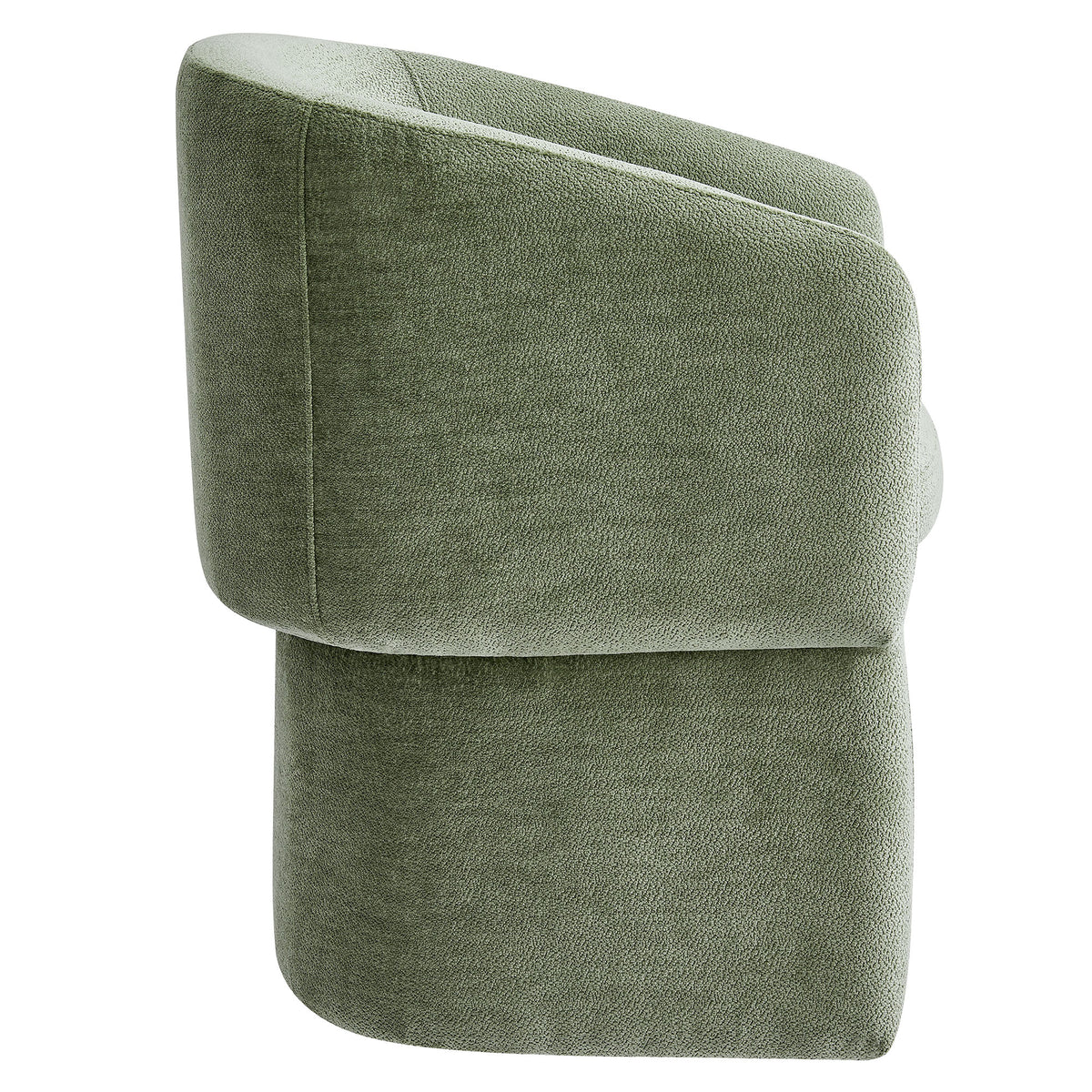 Verity Barrel Back Chenille Dining Armchair - Sage