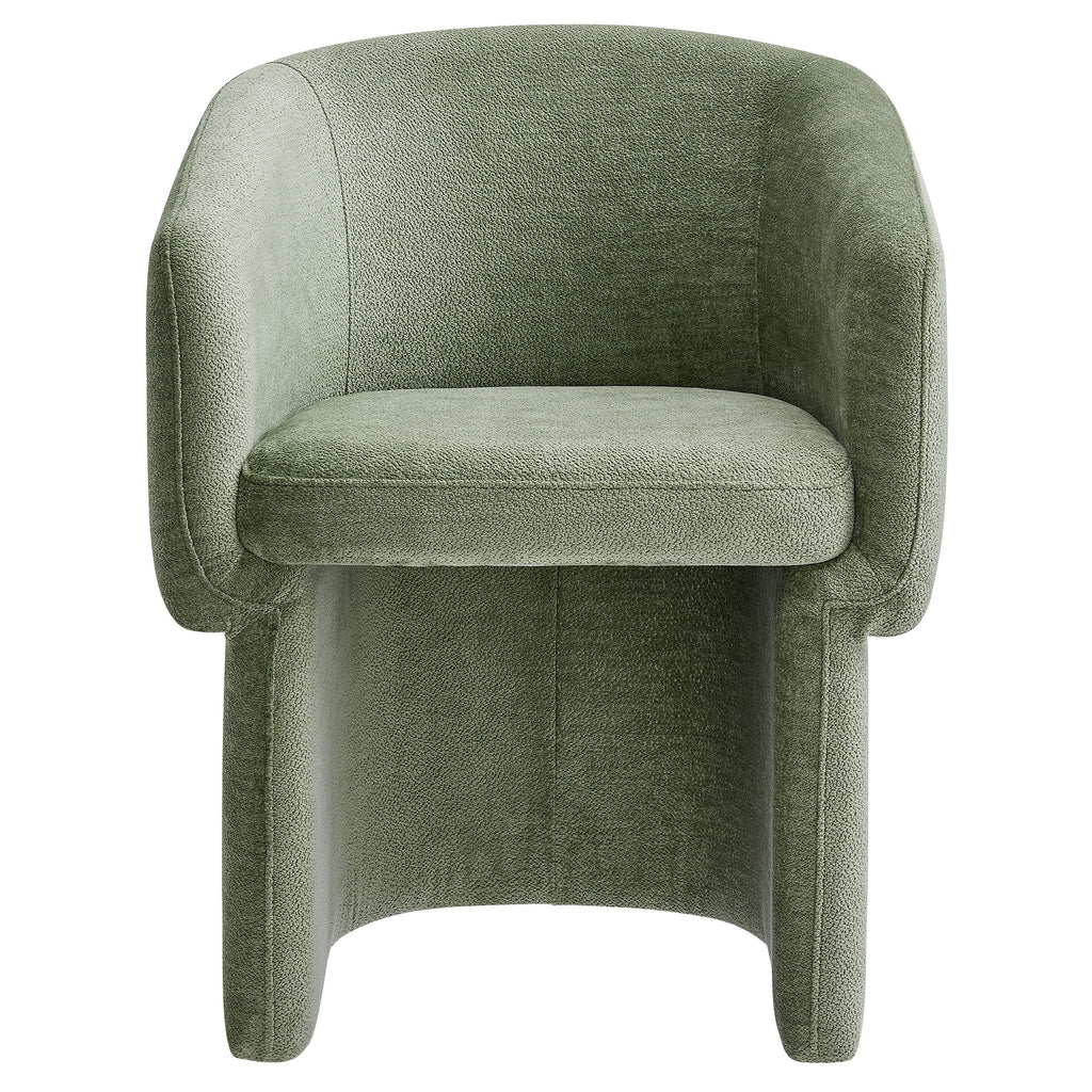 Verity Barrel Back Chenille Dining Armchair - Sage