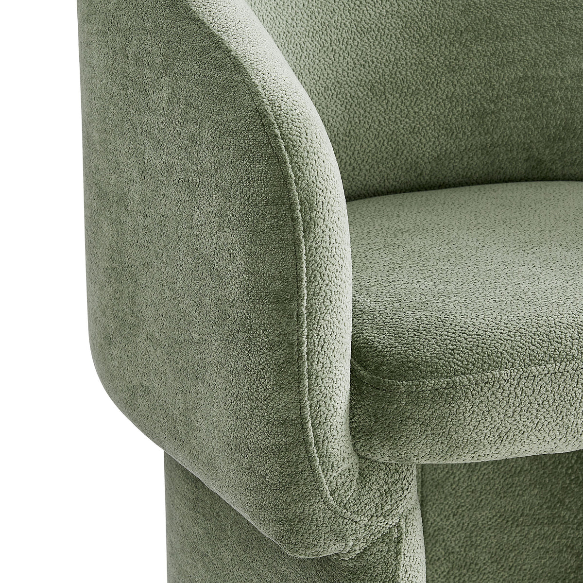 Verity Barrel Back Chenille Dining Armchair - Sage