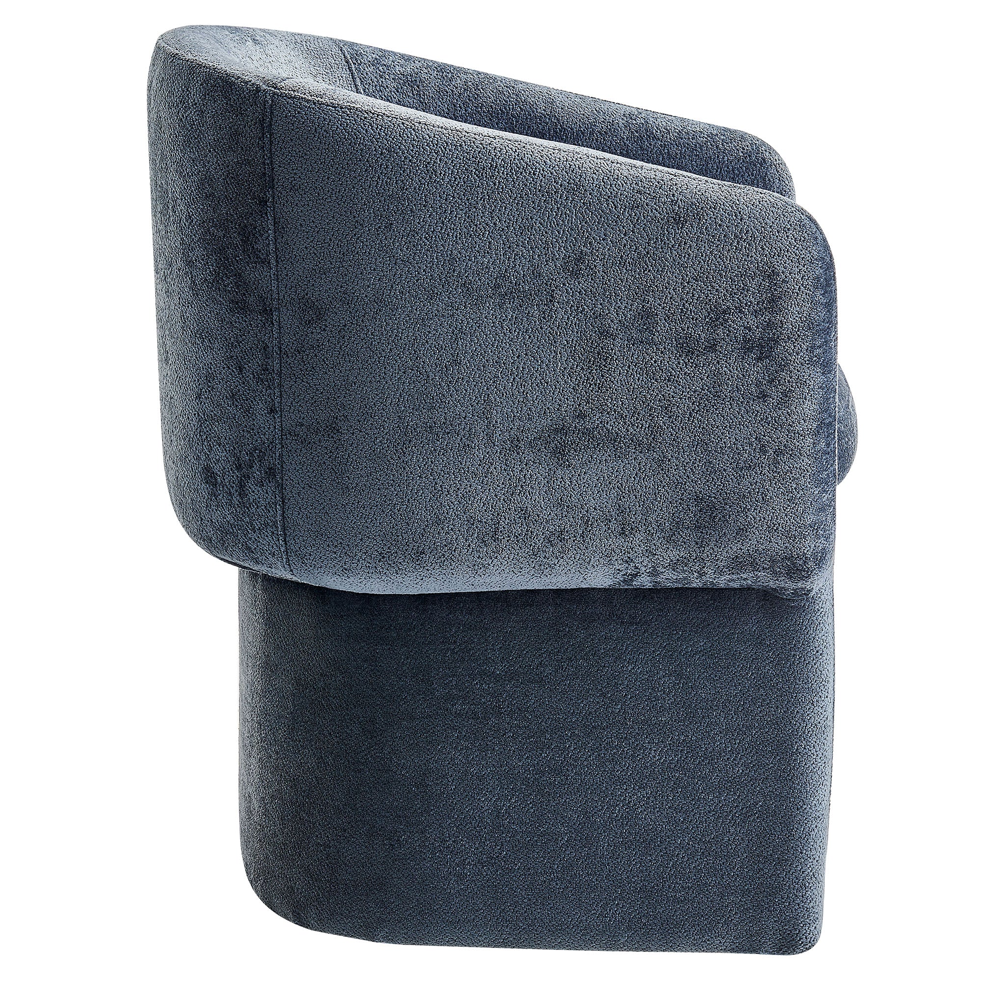 Verity Barrel Back Chenille Dining Armchair - Slate Blue