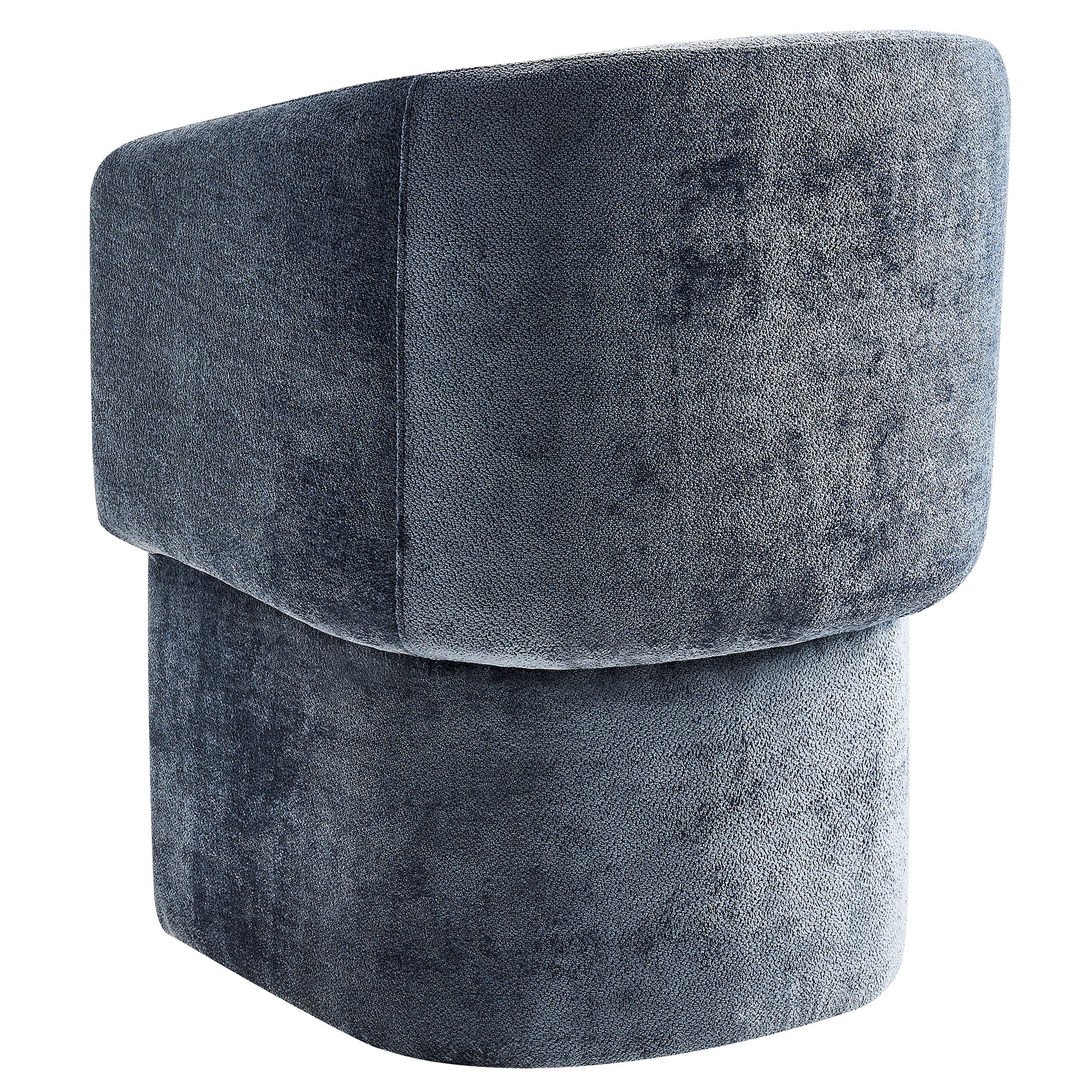 Verity Barrel Back Chenille Dining Armchair - Slate Blue