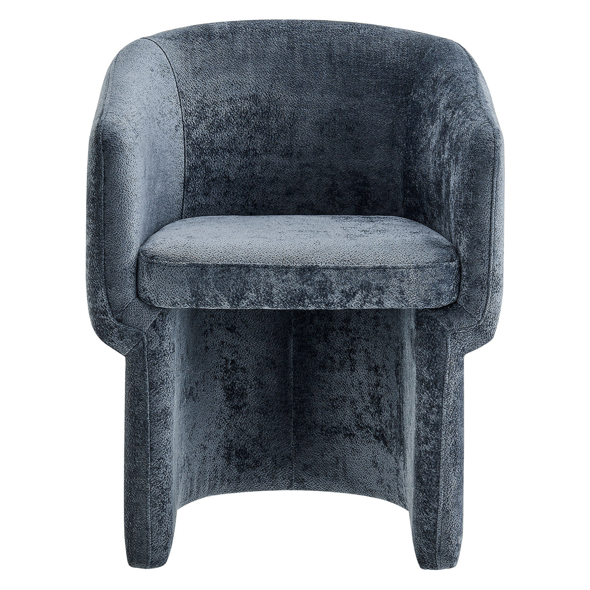 Verity Barrel Back Chenille Dining Armchair - Slate Blue