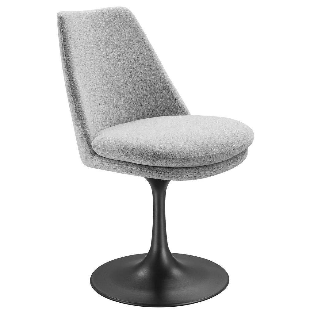 Lippa Swivel Dining Upholstered Side Chair - Black Light Gray
