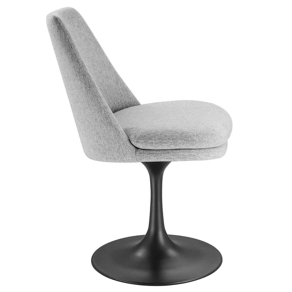Lippa Swivel Dining Upholstered Side Chair - Black Light Gray