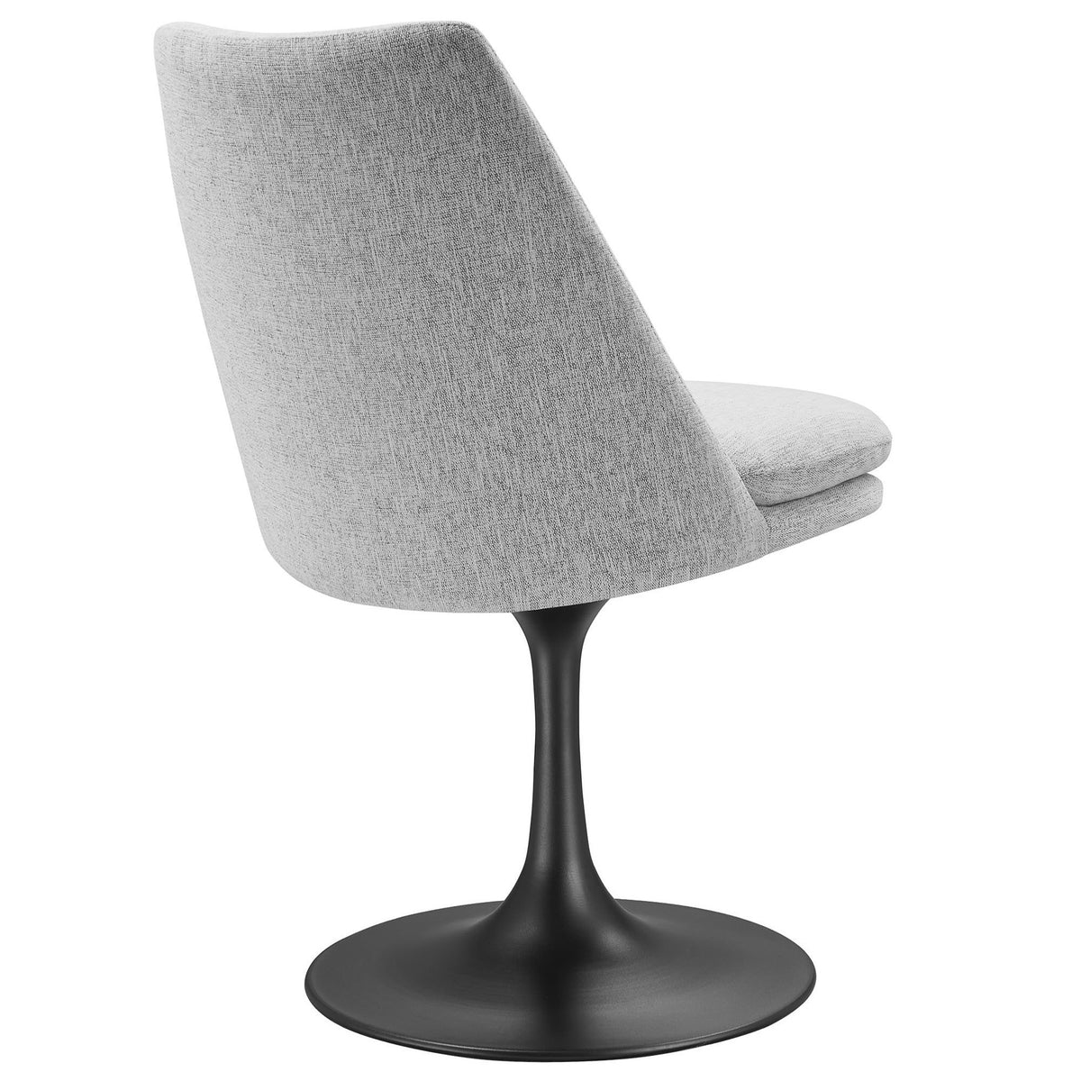 Lippa Swivel Dining Upholstered Side Chair - Black Light Gray
