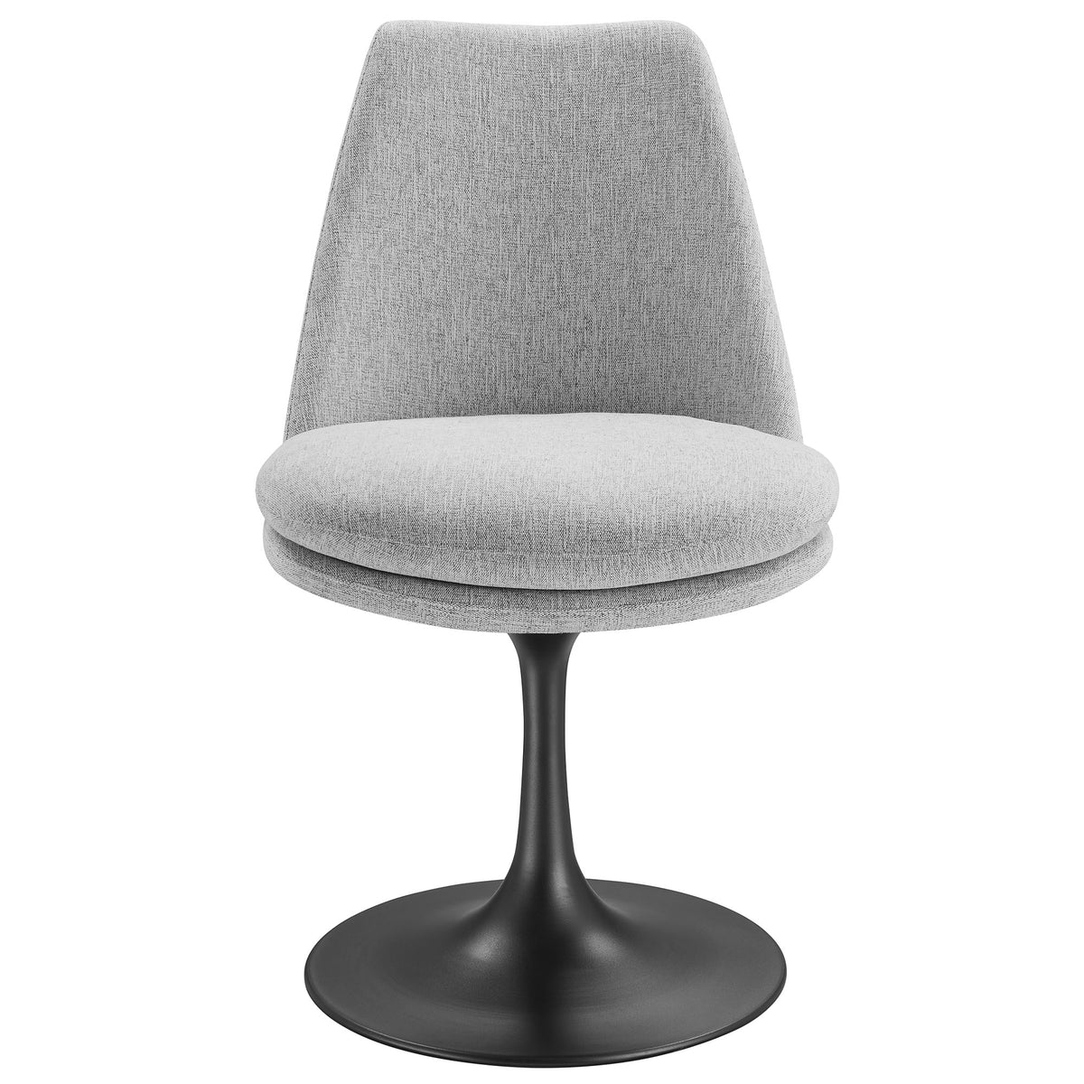 Lippa Swivel Dining Upholstered Side Chair - Black Light Gray
