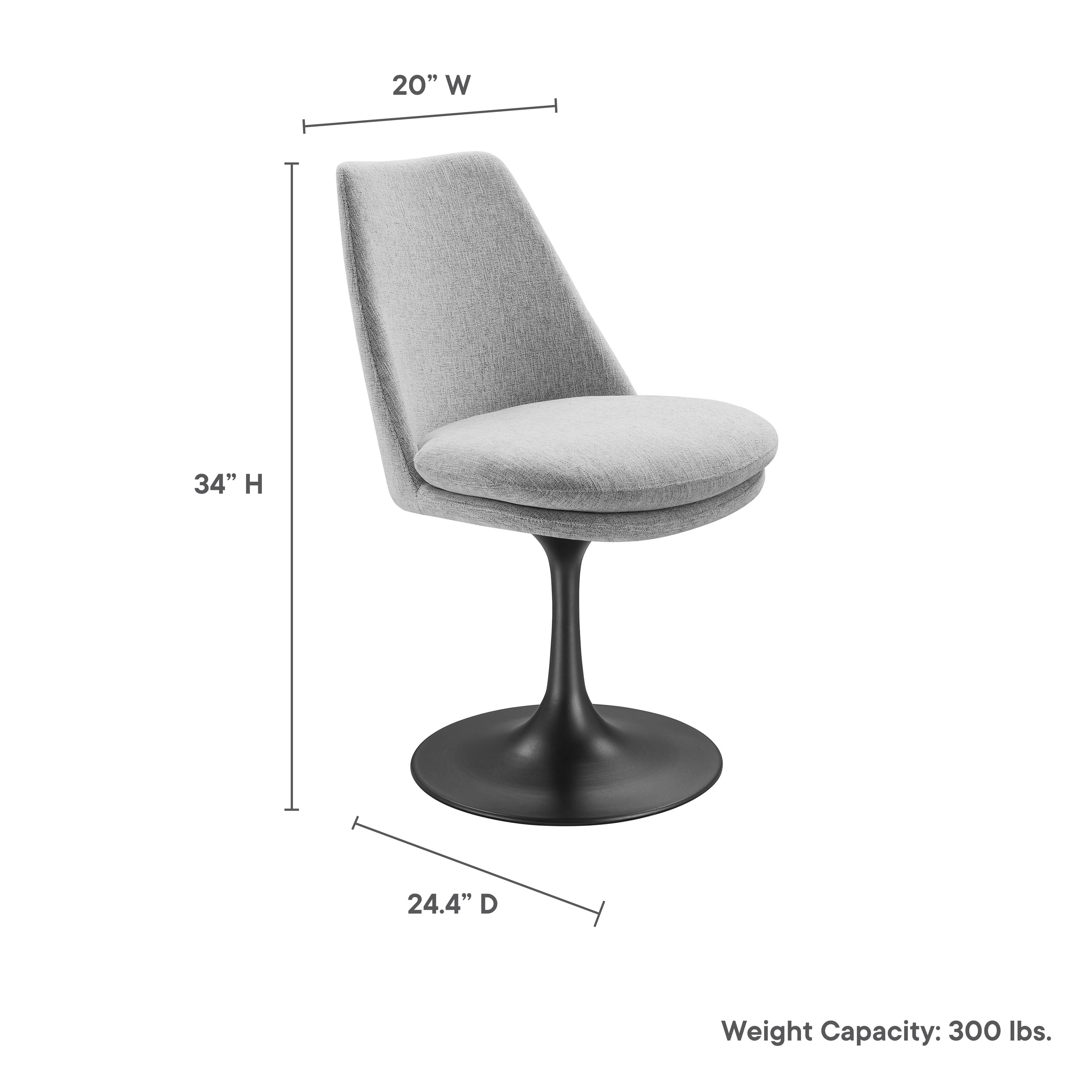Lippa Swivel Dining Upholstered Side Chair - Black Light Gray