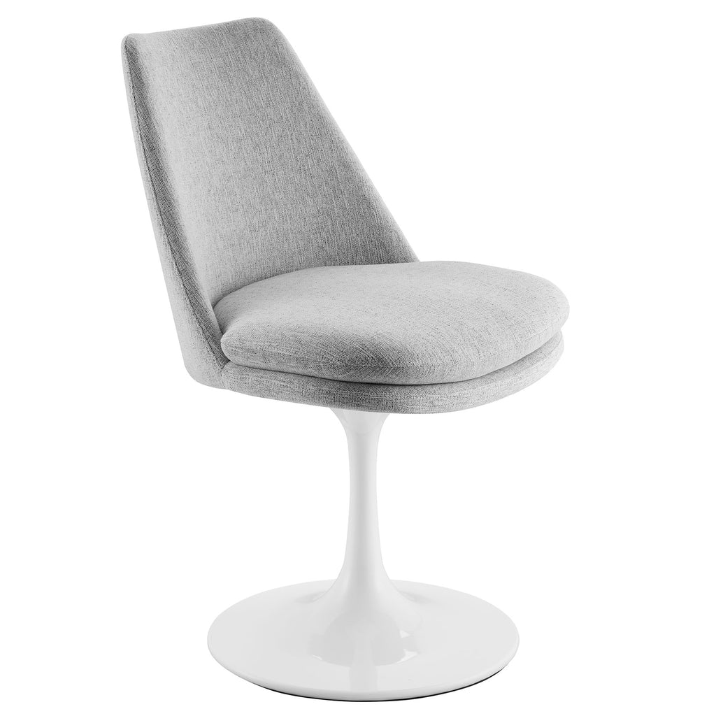 Lippa Swivel Dining Upholstered Side Chair - White Light Gray