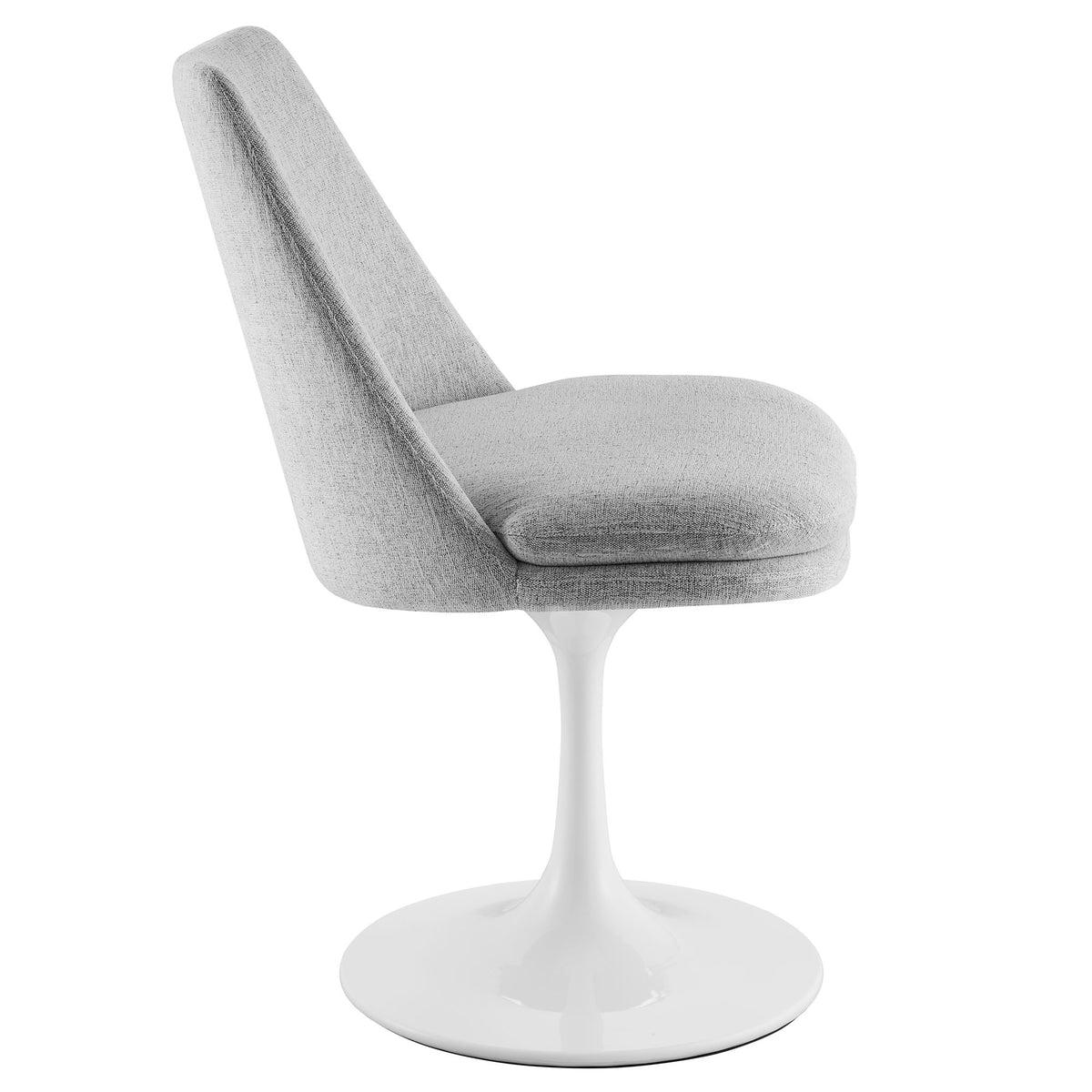 Lippa Swivel Dining Upholstered Side Chair - White Light Gray