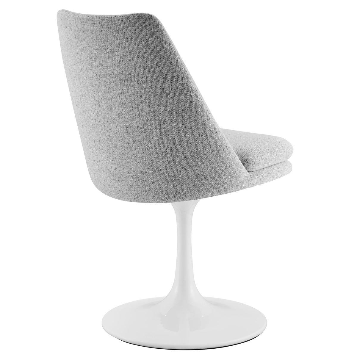 Lippa Swivel Dining Upholstered Side Chair - White Light Gray