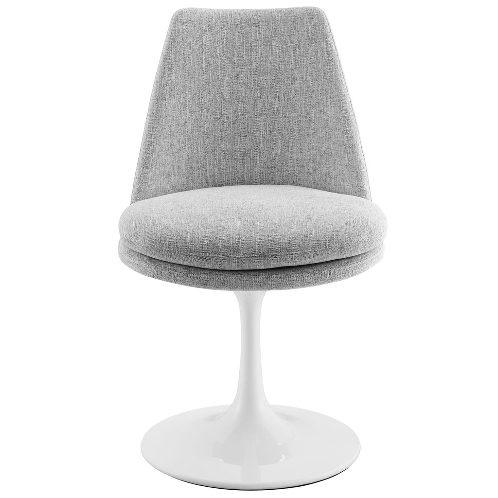 Lippa Swivel Dining Upholstered Side Chair - White Light Gray