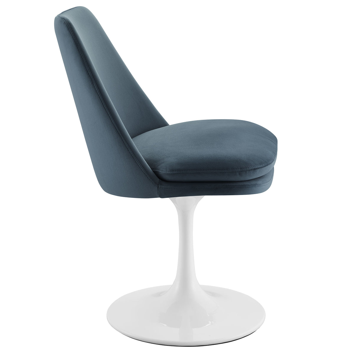 Lippa Swivel Dining Performance Velvet Side Chair - White Cadet Blue
