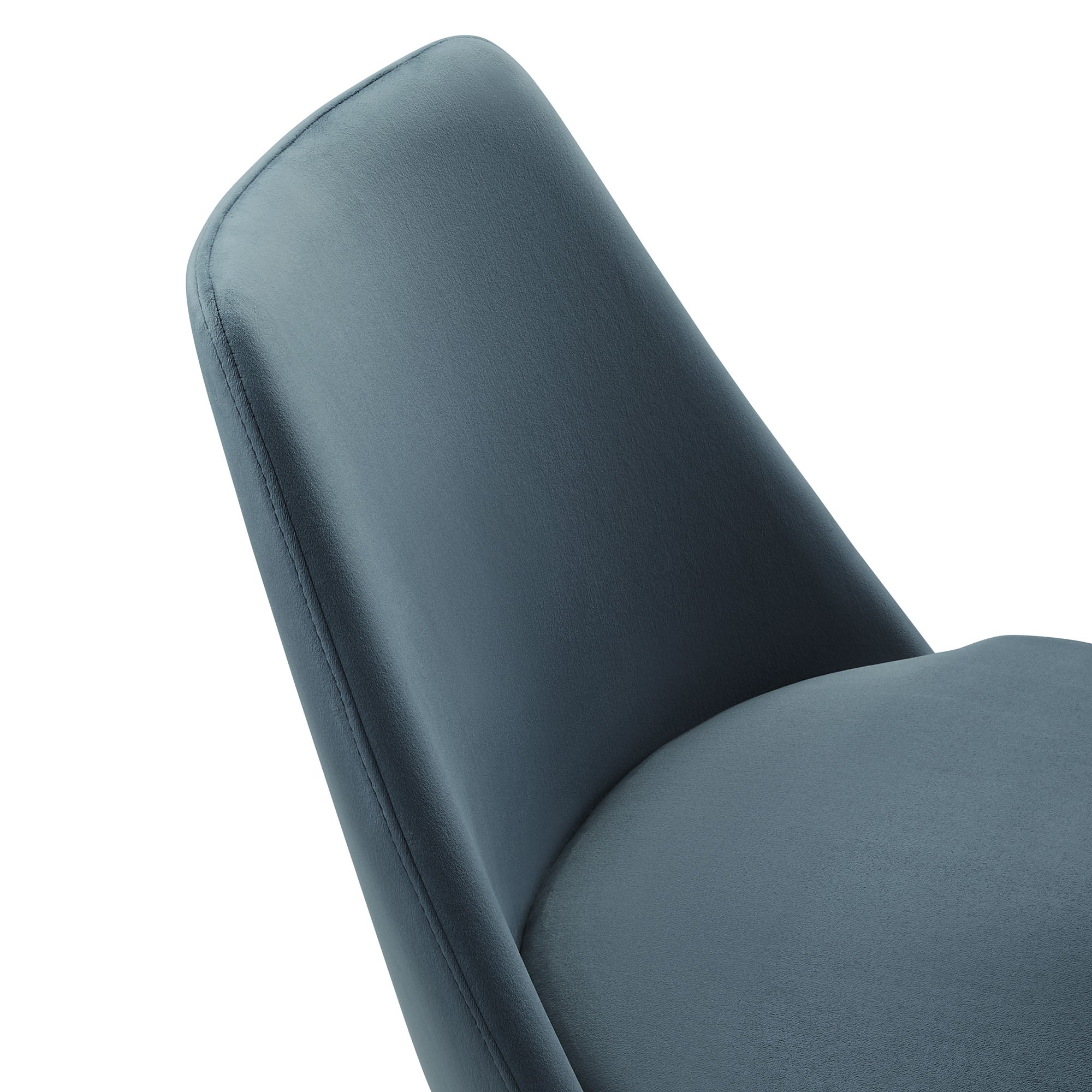 Lippa Swivel Dining Performance Velvet Side Chair - White Cadet Blue