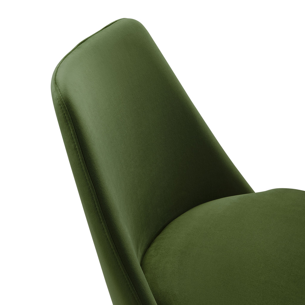 Lippa Swivel Dining Performance Velvet Side Chair - White Moss Green