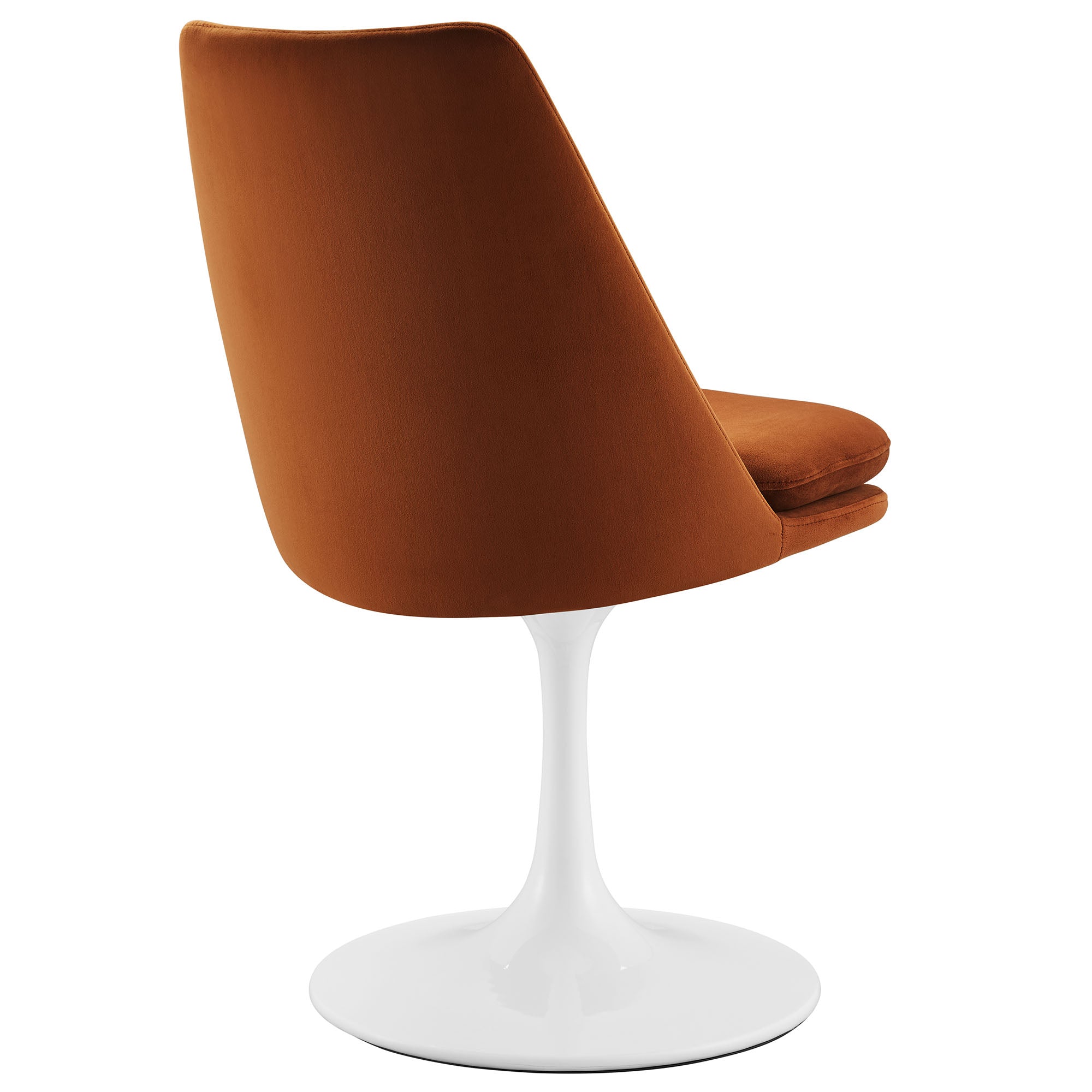 Lippa Swivel Dining Performance Velvet Side Chair - White Rust