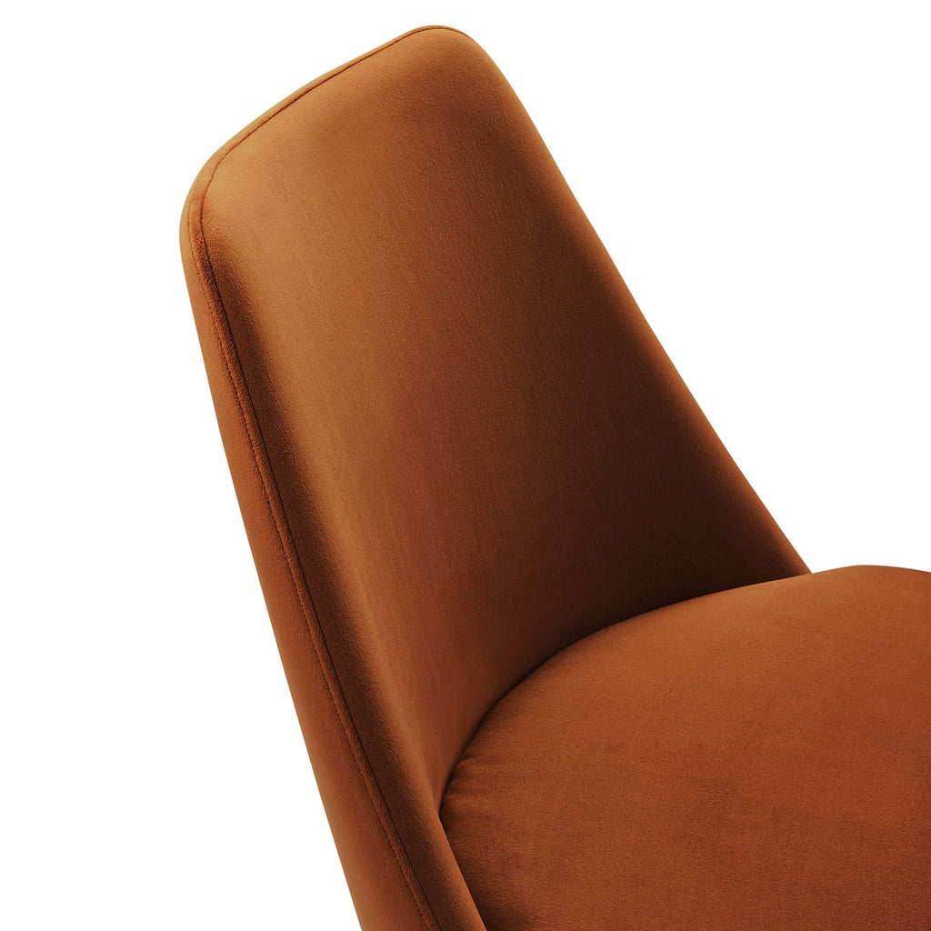 Lippa Swivel Dining Performance Velvet Side Chair - White Rust