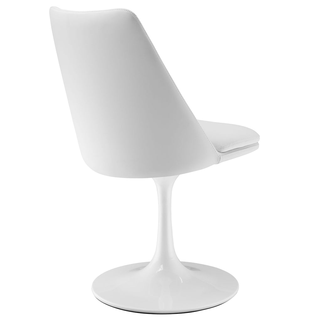 Lippa Swivel Dining Vegan Leather Side Chair - White White