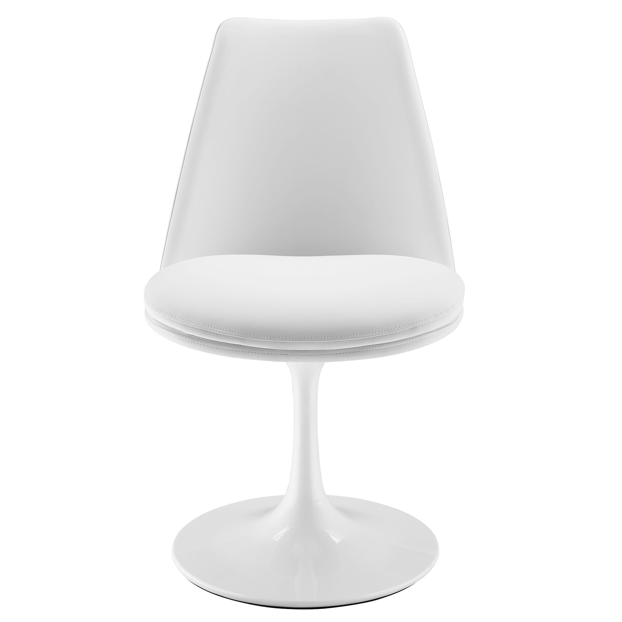 Lippa Swivel Dining Vegan Leather Side Chair - White White