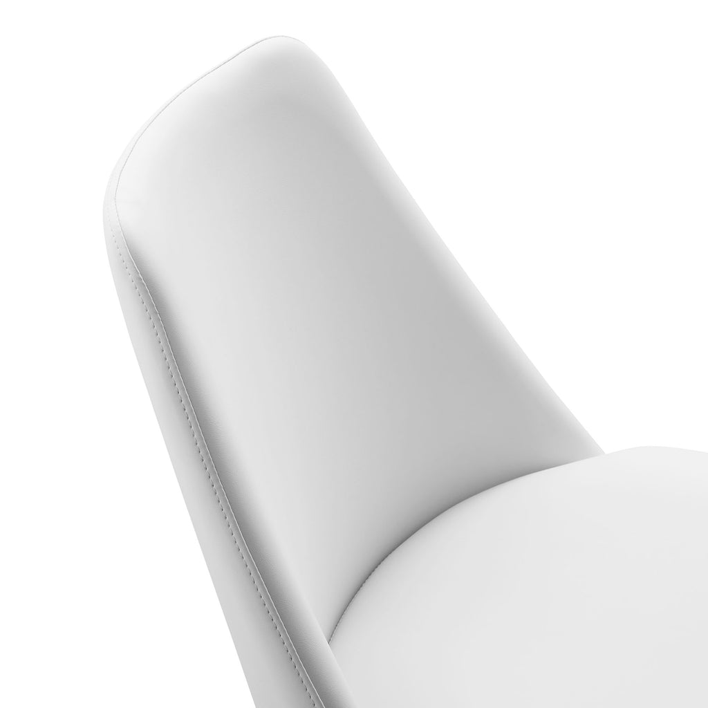 Lippa Swivel Dining Vegan Leather Side Chair - White White